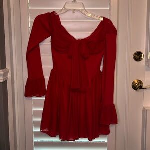 Worn Once Alana Strapless Long Sleeve Minidress